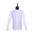 White Tom Penn grandfather collar shirt front view