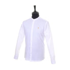White Tom Penn collarless shirt detail view