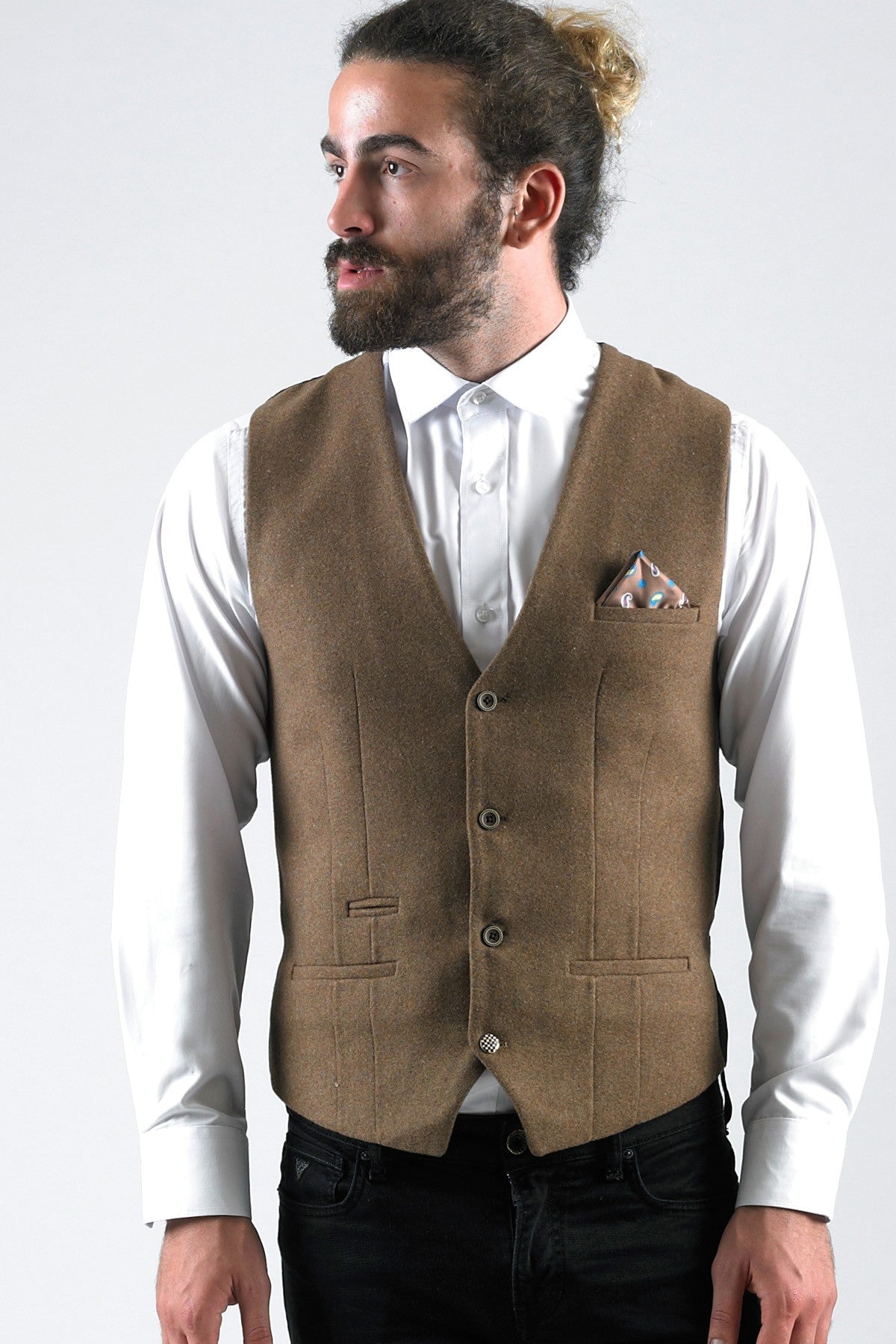 MARC DARCY Lee Melton Waistcoat by Marc Darcy Navy front view