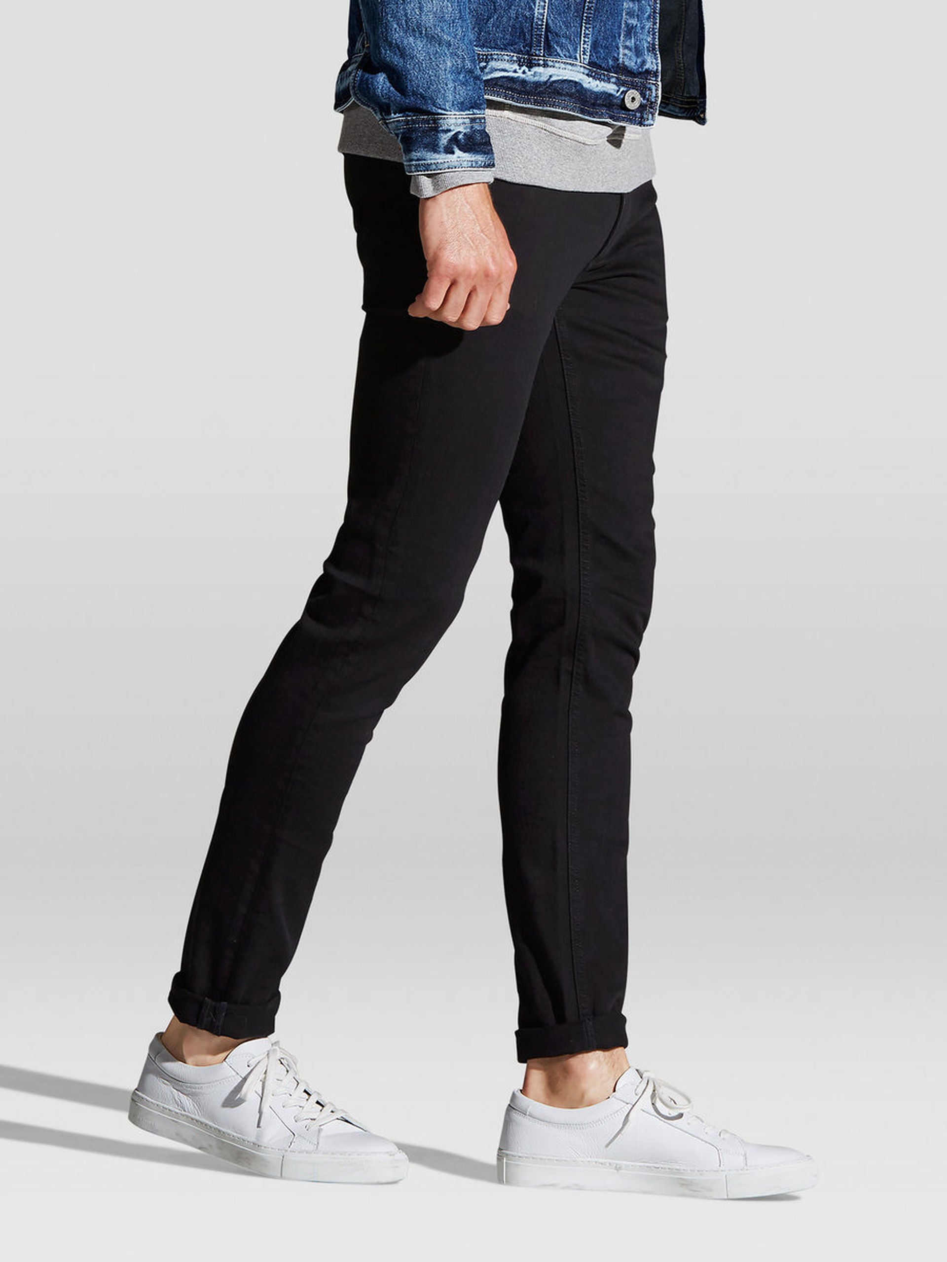 JACK & JONES Liam 009 Original Black Skinny Fit Jeans by Jack Jones BLACK model front view