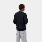 Crew neck Madison Sweater-Dark Navy / Wax-Back view