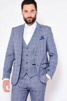 MARC DARCY Harry Check Blazer by Marc Darcy INDIGO model front view