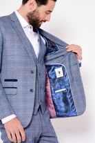 MARC DARCY Harry Check Blazer by Marc Darcy INDIGO detail view