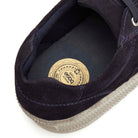 BASE LONDON Neon Navy Suede Trainer NAVY SUEDE flat front view