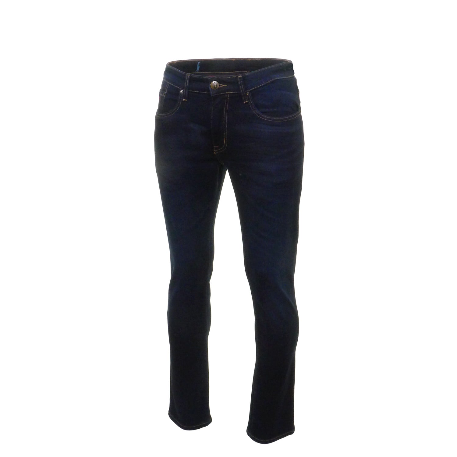 6TH SENSE Nevada Blue Black Stretch Jeans by 6th Sense Blue Black flat front view