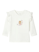NAME IT Karen Long Sleeve Top White model front view