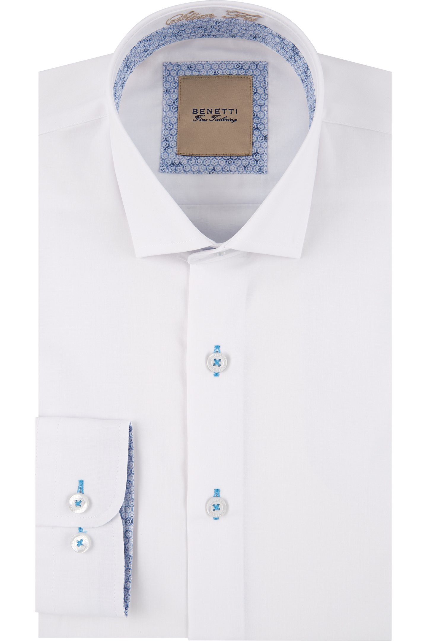 BENETTI Obj White Slim Fit Shirt by Benetti WHITE front view
