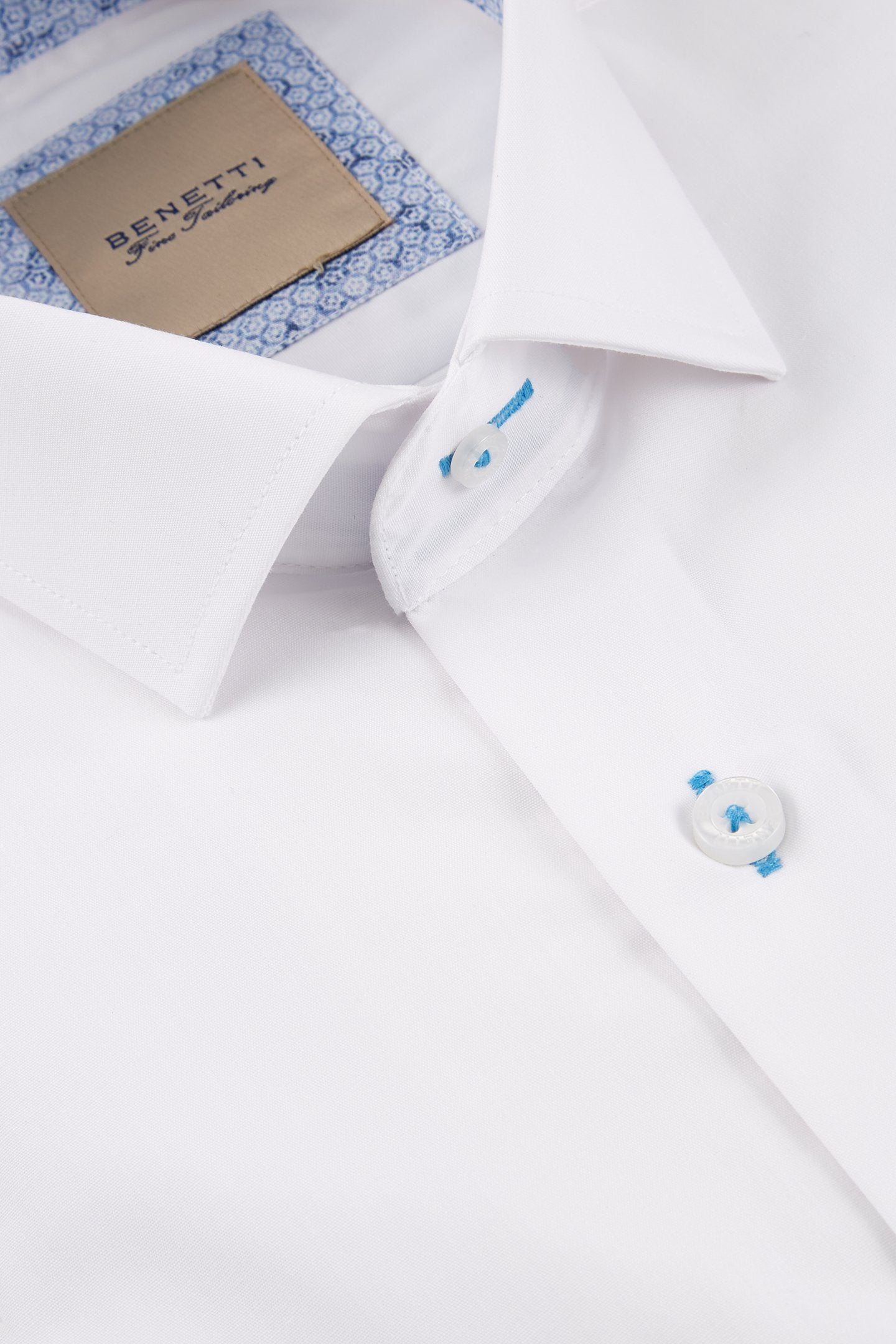 BENETTI Obj White Slim Fit Shirt by Benetti WHITE model front view