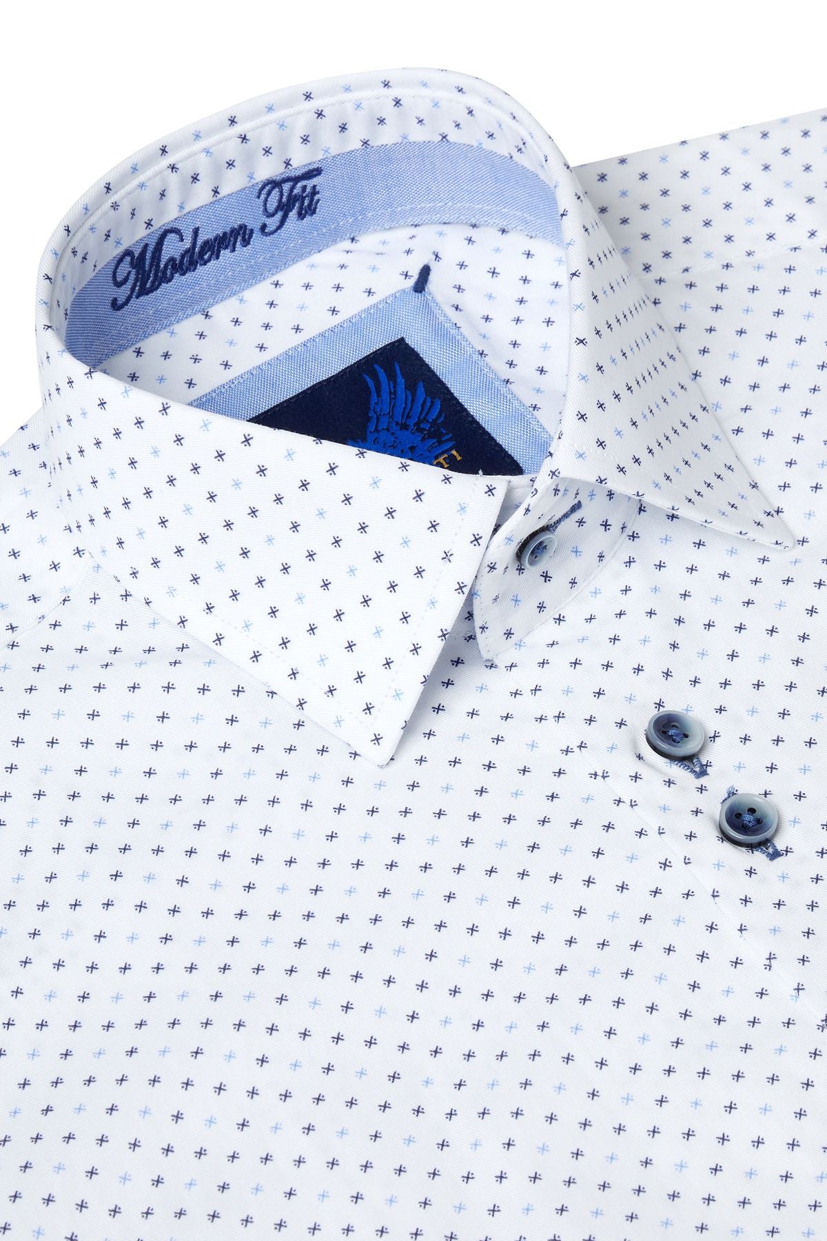 Suva Long Sleeve Blue Shirt collar