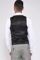 MARC DARCY Ross Check Waistcoat GREY CHECK detail view