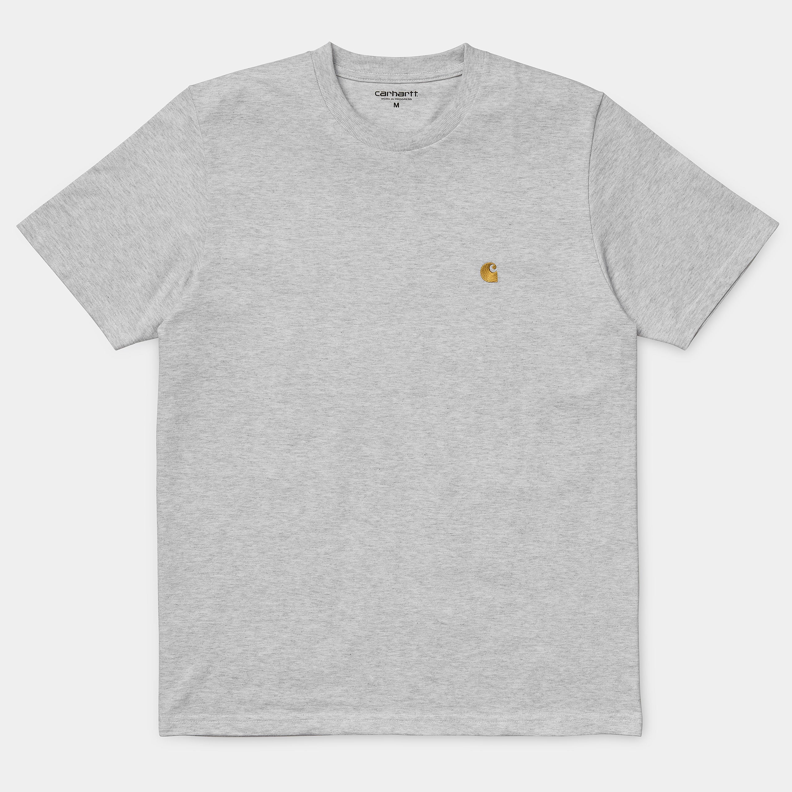 S/S Chase T-Shirt-Ash Heather / Gold Front View