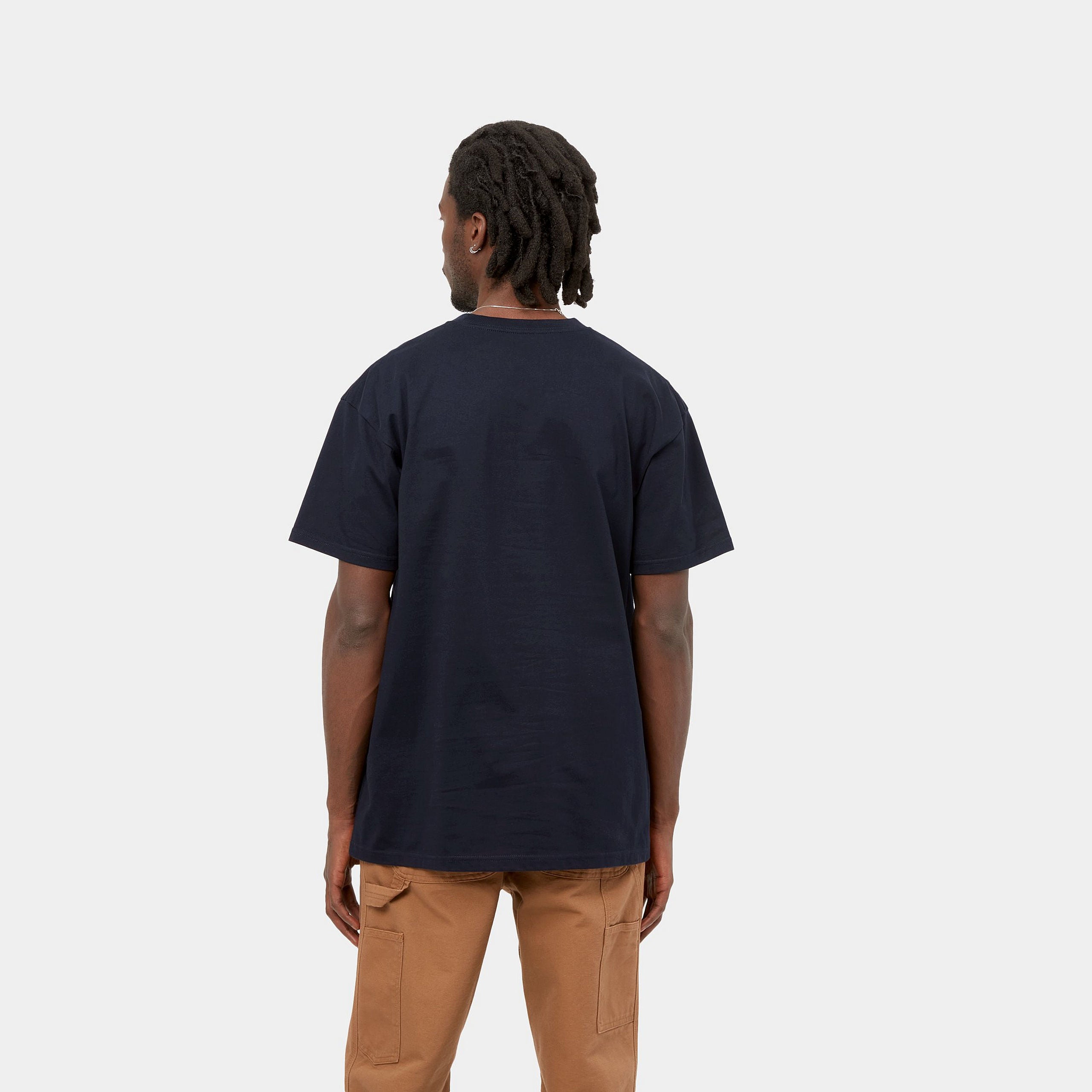 S/S Chase T-Shirt-Dark Navy / Gold - Rear View