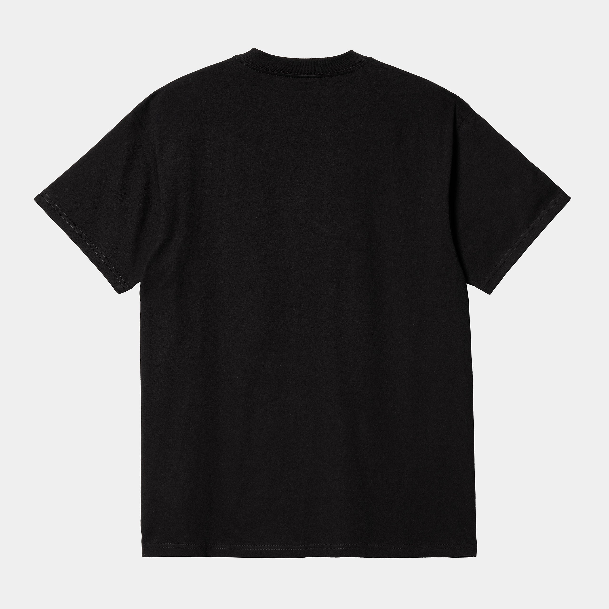 Men's Short Sleeve Palm Script T-Shirt-Black-Back View