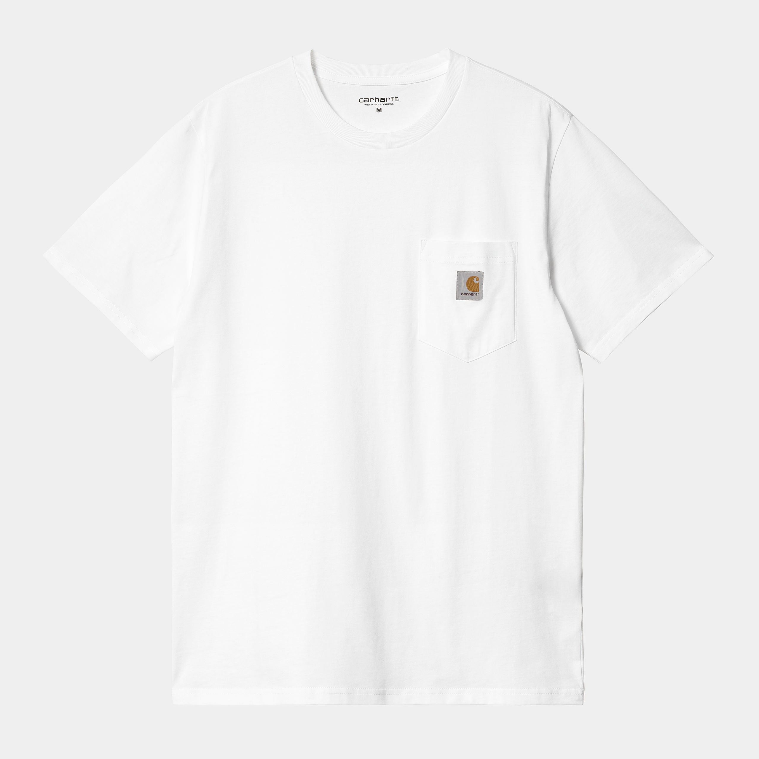 Men's Pocket S/S T-Shirt-White-Ghost Front View