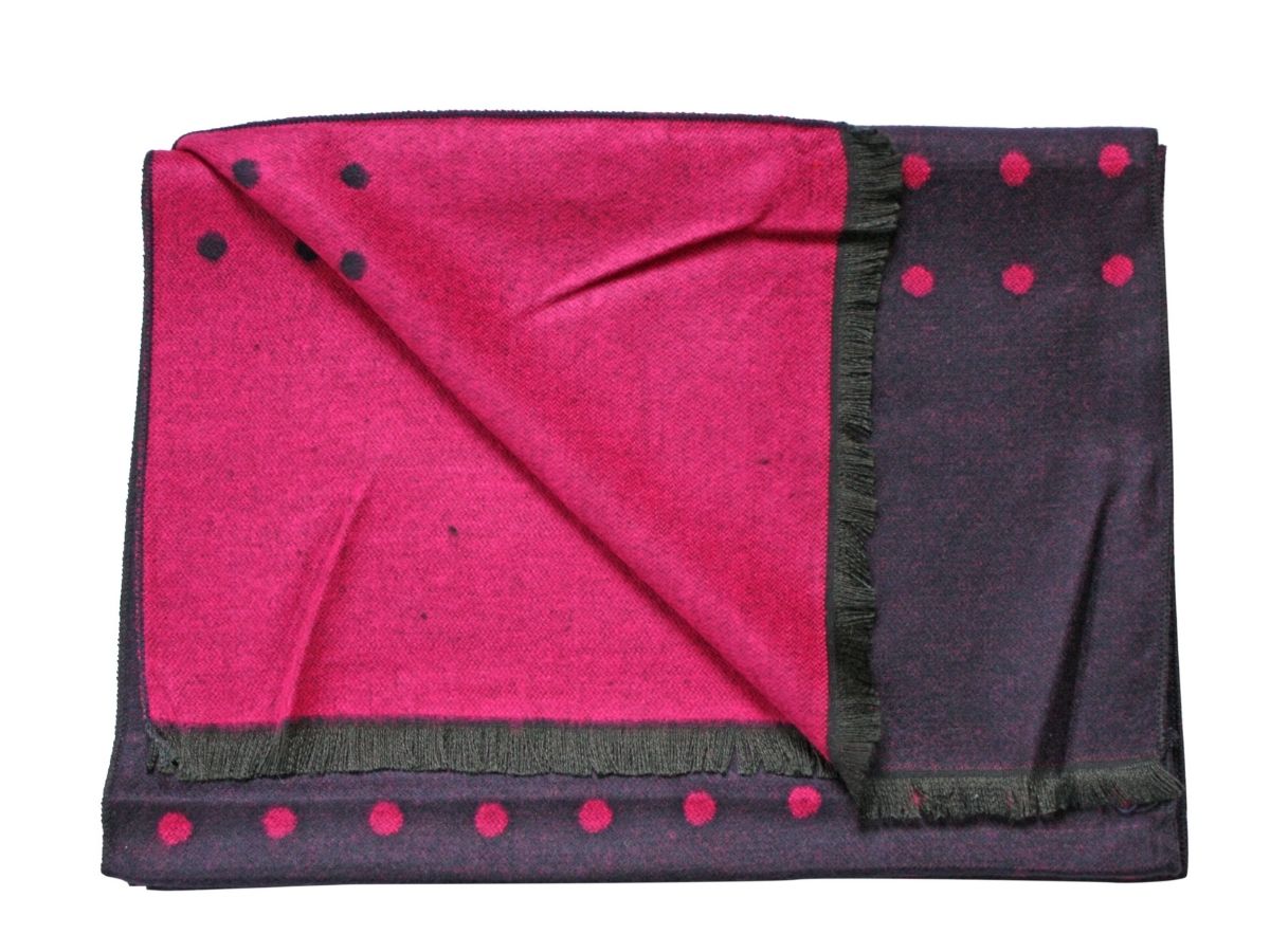 Swole Panda Navy / Pink Spotted Bamboo Scarf Navy/Pink front view