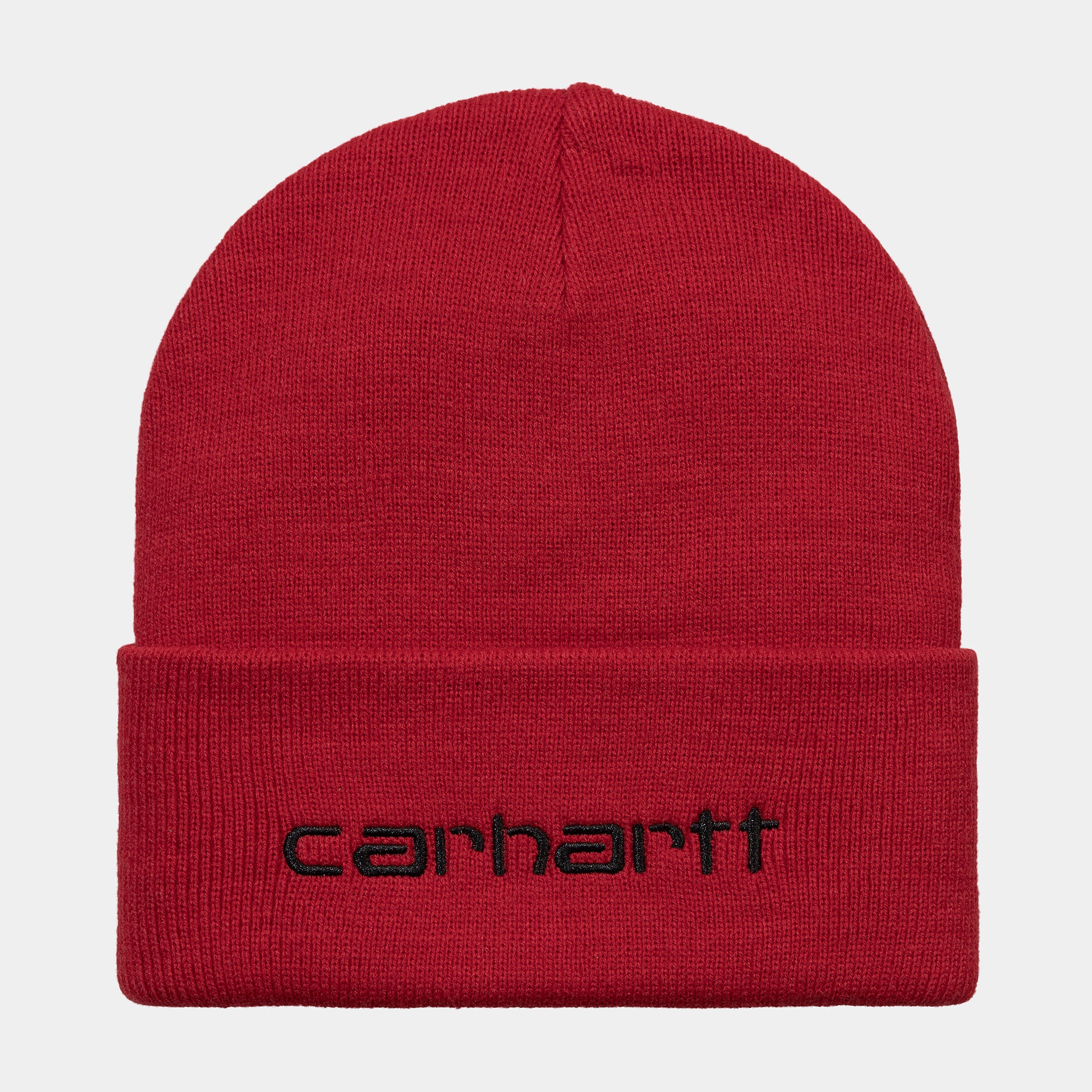Carhartt rocket red/black script beanie hat
