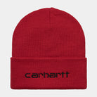 Carhartt WIP Script Beanie-Rocket / Black Rocket / Black front view