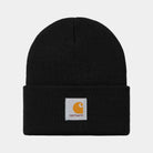 Carhartt WIP Short Watch Hat-Black Black model front view