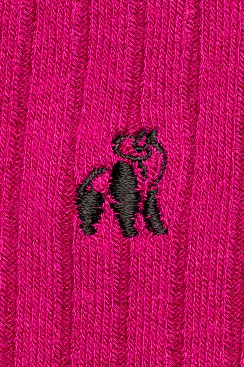 Swole Panda Bamboo Socks Cerise Cerise model front view