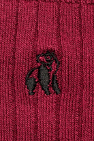 Bamboo Socks Deep Burgundy-SP087-Logo view