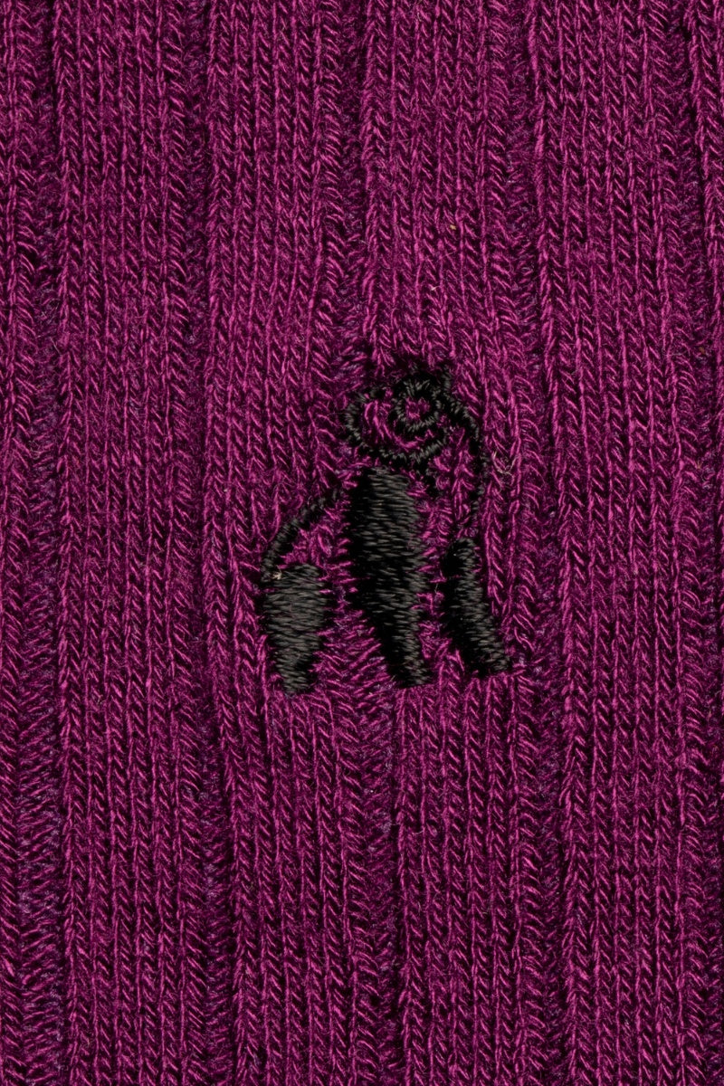 Plain Bamboo Deep Purple Mens Socks-Logo view