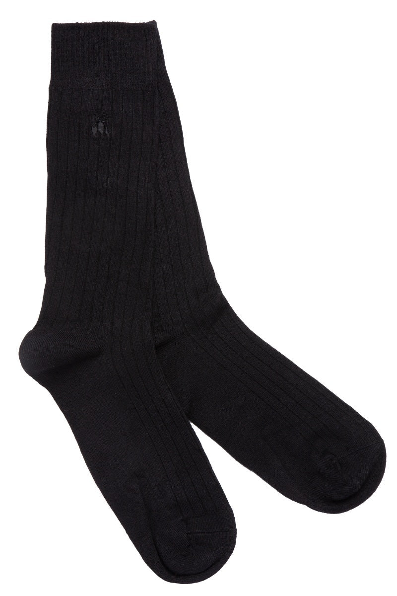 Swole Panda Bamboo Socks Jet Black JET BLACK front view