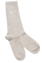 Swole Panda Plain Bamboo Light Grey Socks Light Grey front view