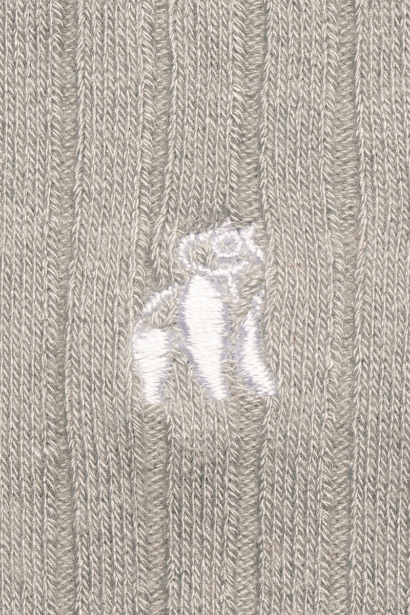 Plain light grey mens socks by Swole Panda-Logo view