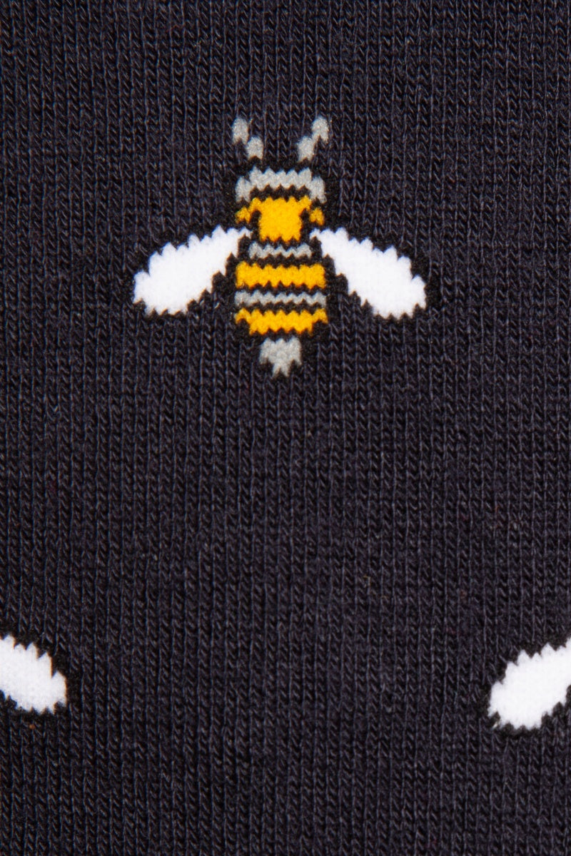 Navy & Yellow Bumblebee Bamboo Mens Sock SP375-L-Bee view