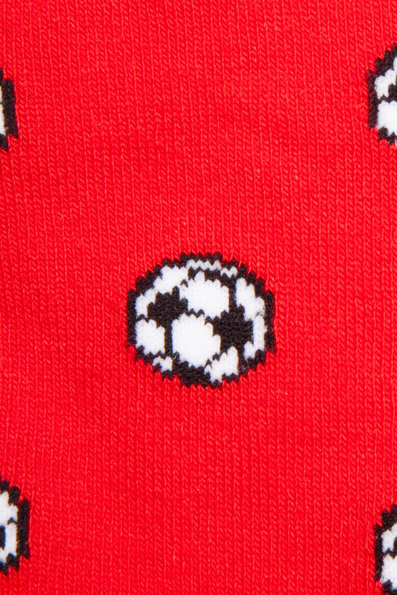 Football Bamboo Red Mens Socks-Football view