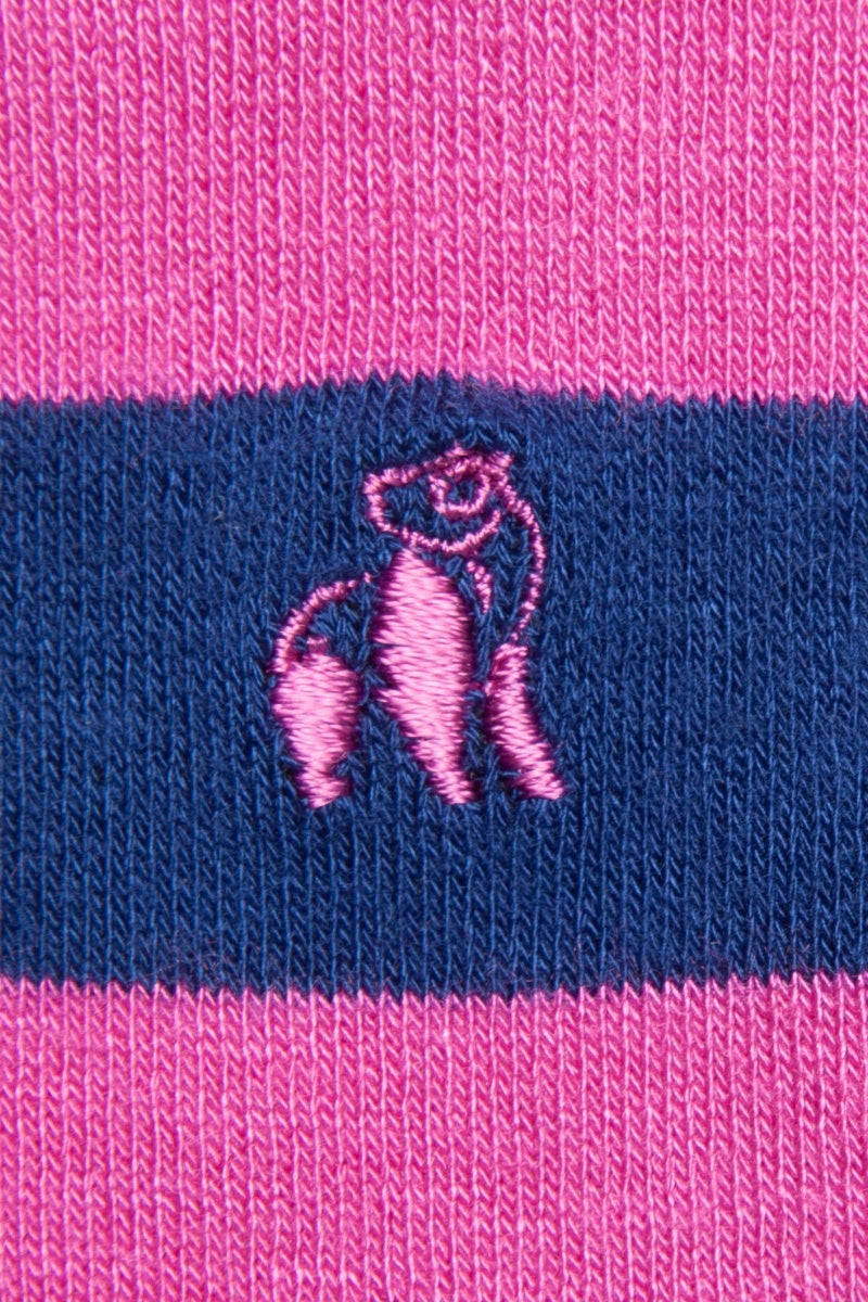 Swole Panda Bamboo Striped Socks Rich Pink Rich Pink detail view