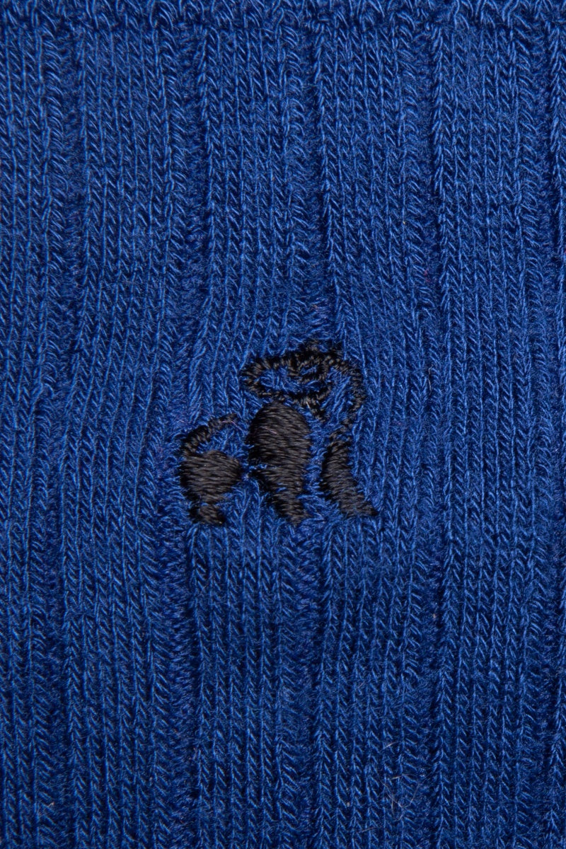 Bamboo Mens Socks Royal Blue-Logo view- SP084