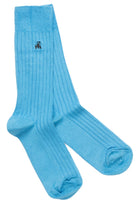 Swole Panda Bamboo Socks Sky Blue Sky Blue front view