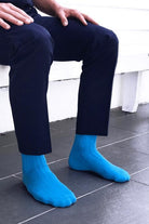 Swole Panda Bamboo Socks Sky Blue Sky Blue model front view