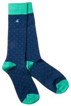 Swole Panda Spotted Navy Green Bamboo Socks Green/Blue front view