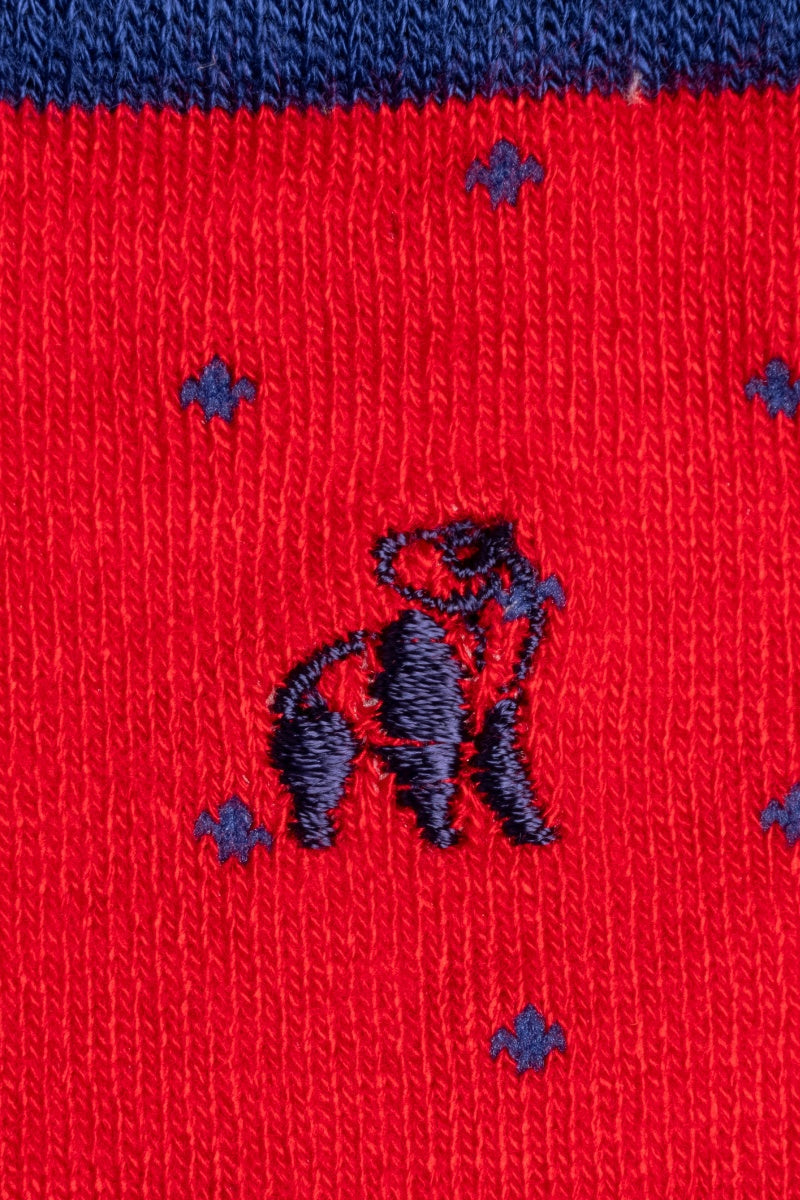 Spotted Bamboo Red Navy Spotted Socks-Logo view