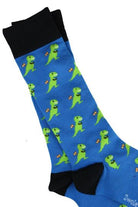 Swole Panda T-Rex Bamboo Socks BLUE detail view