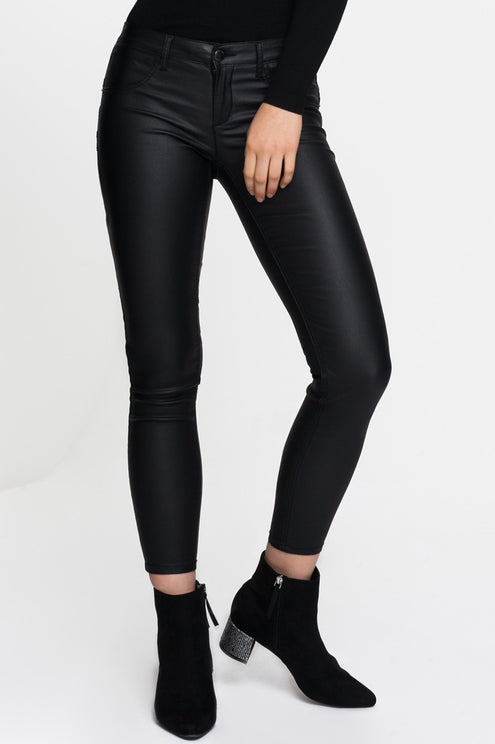 Faux Leather High Waisted Slim Fit Pants