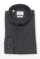 tom penn Tom Penn Button Down Slim Fit Shirt Black model front view