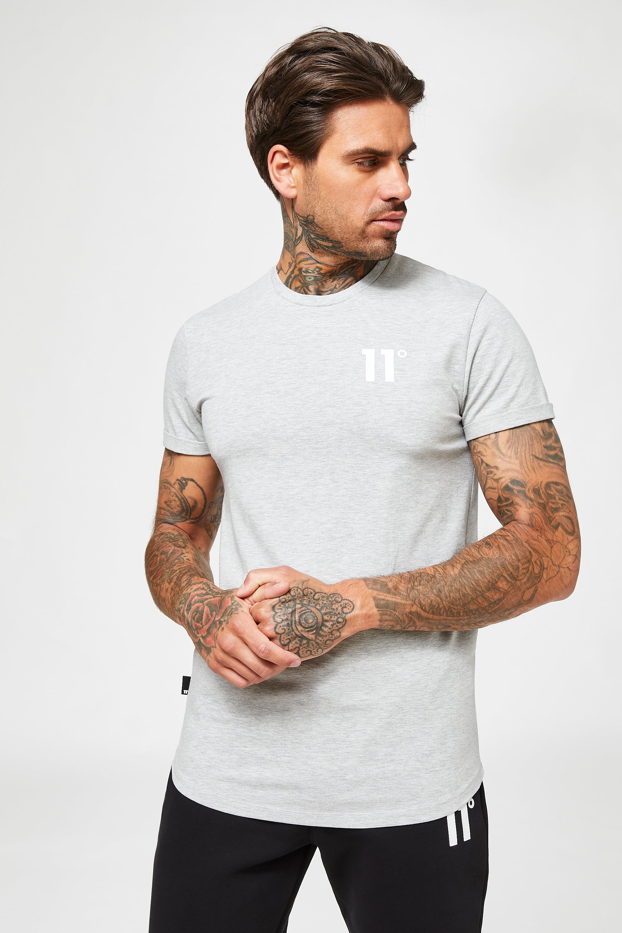 Men's Core Muscle Fit Tee Light Grey-Front View