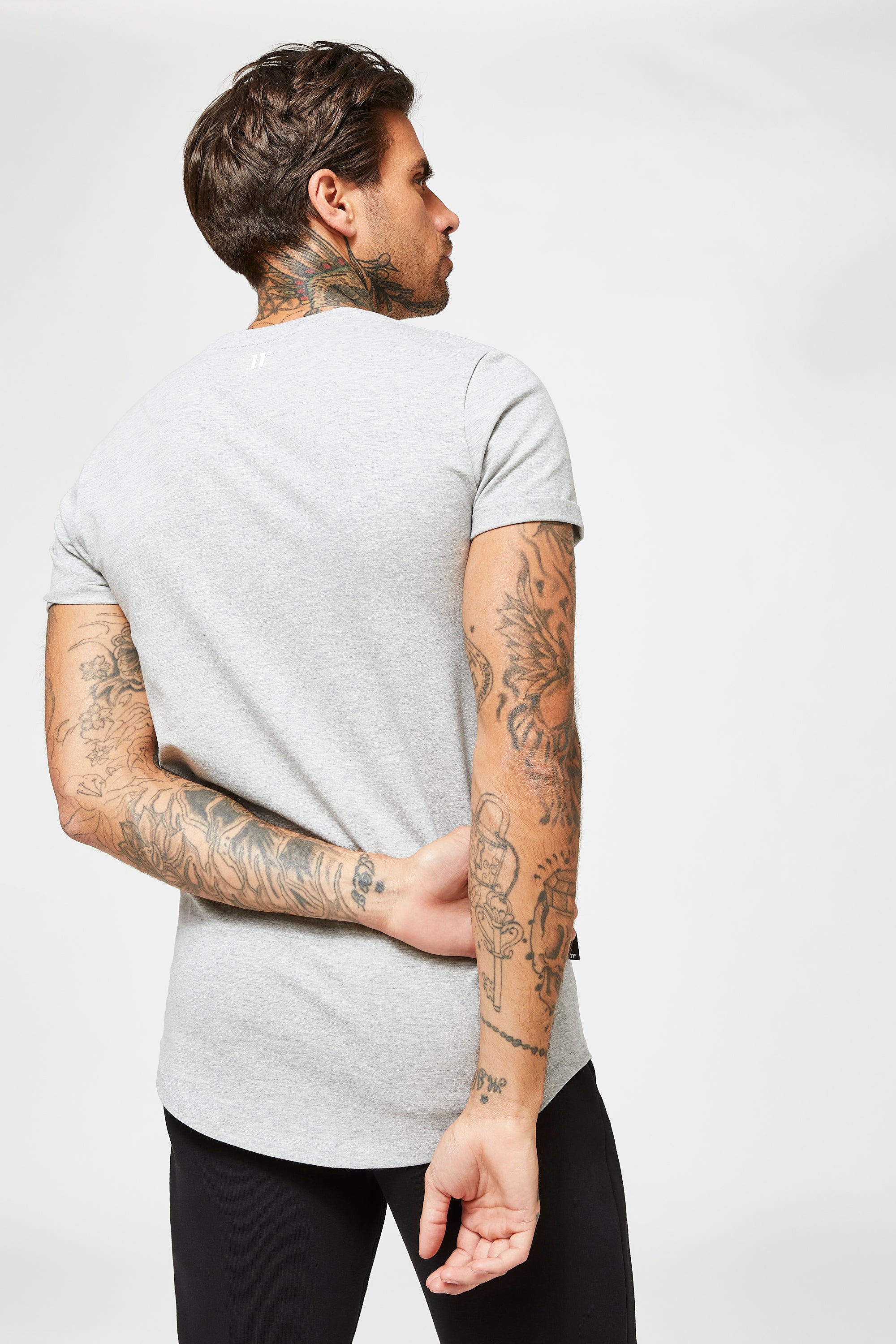 Men's Core Muscle Fit Tee Light Grey-Back View