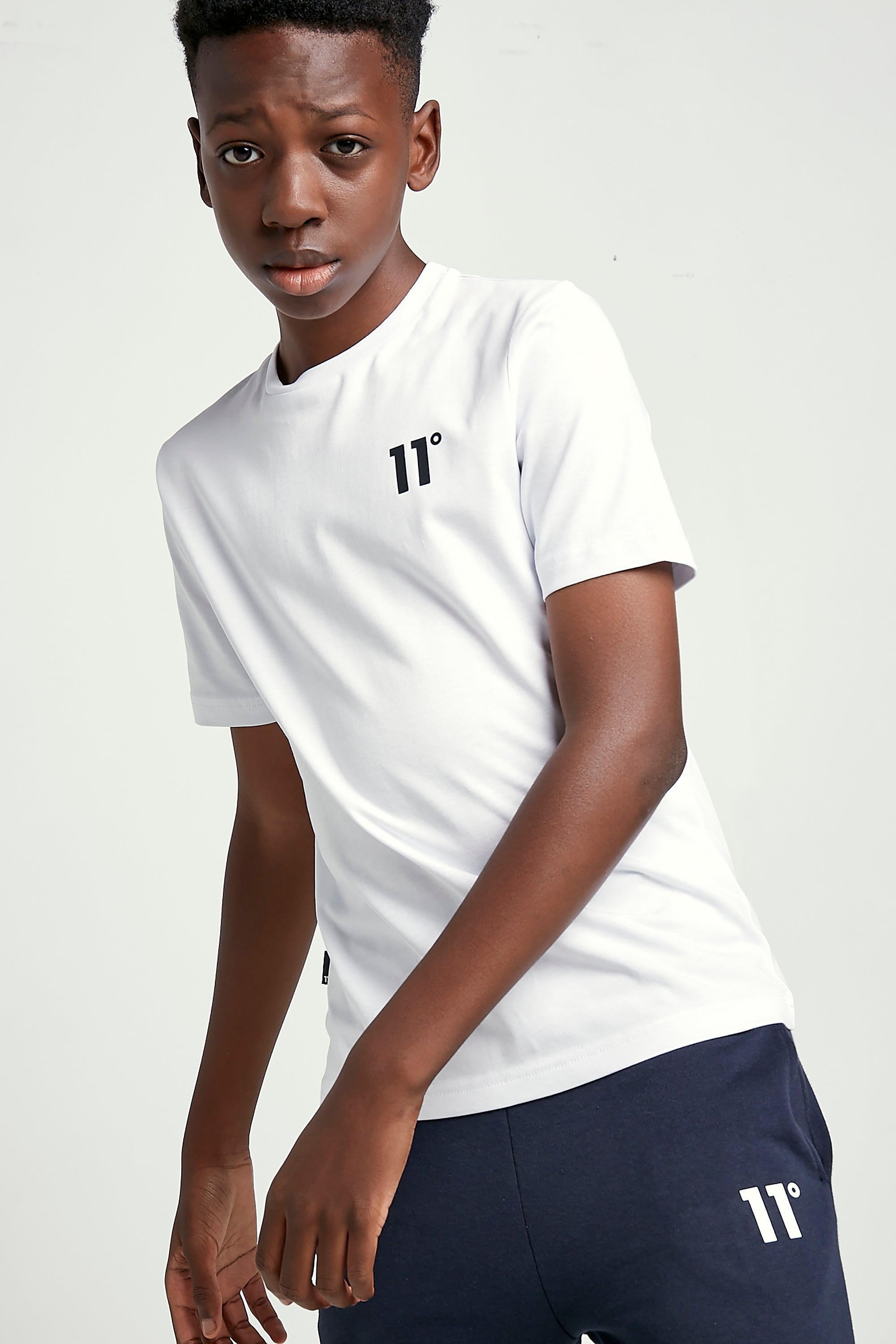 Boy's Core Junior T-Shirt Small Logo - White-Creative view