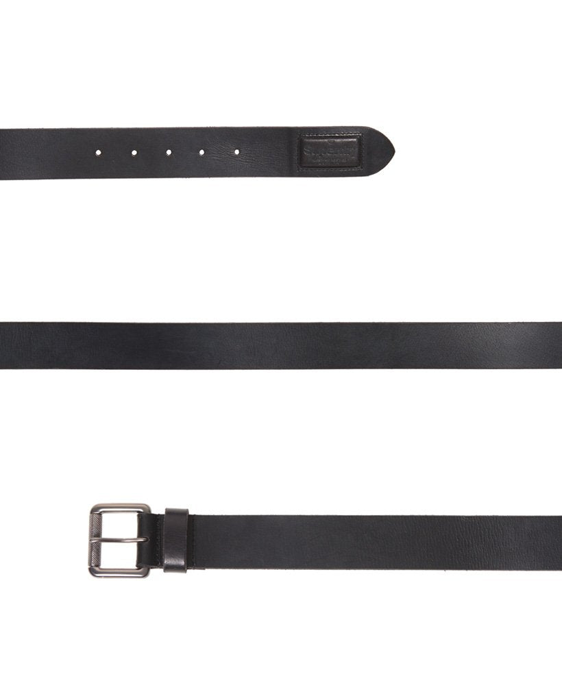 Badgeman Black Leather Belt