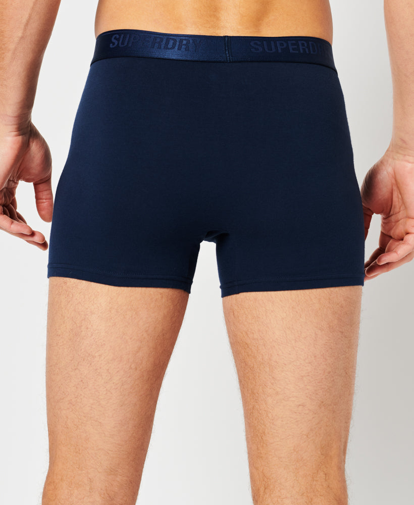 SUPERDRY Boxer Multi Triple Pack Richest Navy Richest Navy model front view