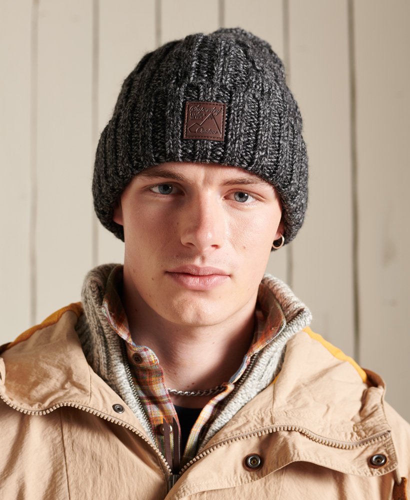 Trawler Cable Beanie Charcoal/Black Twist