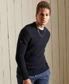 SUPERDRY Jacob Cable Crew Eclipse Navy Eclipse Navy front view