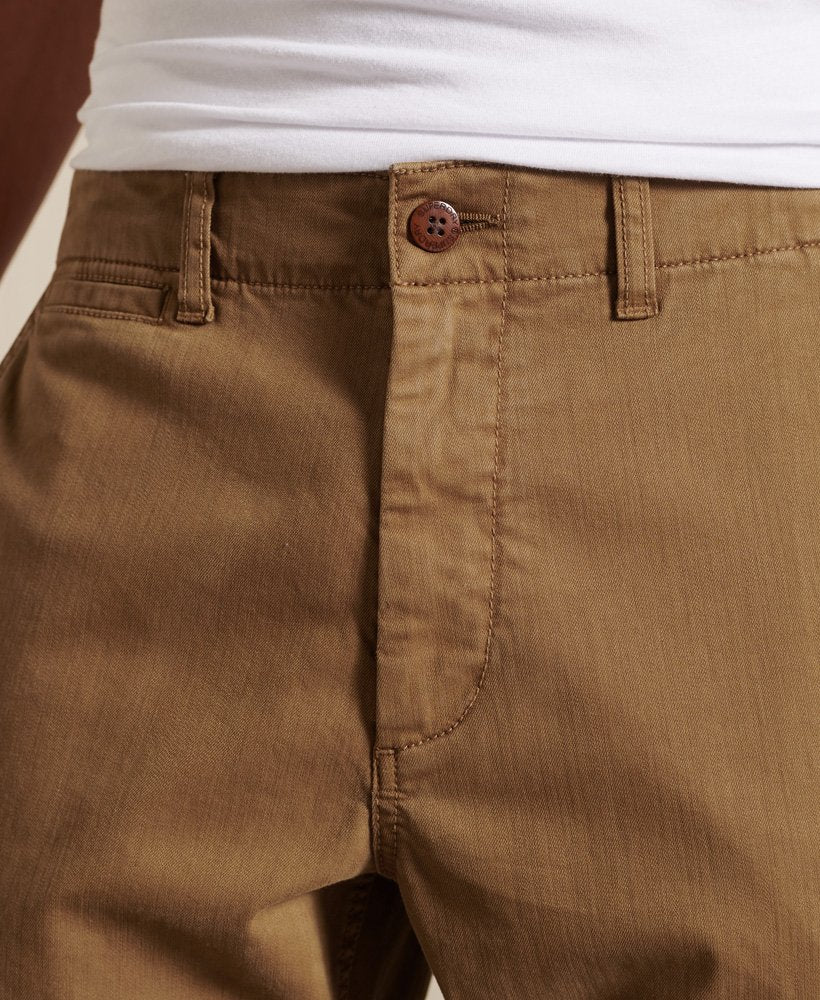 Men's Officers slim Sandstone chino -Fly view