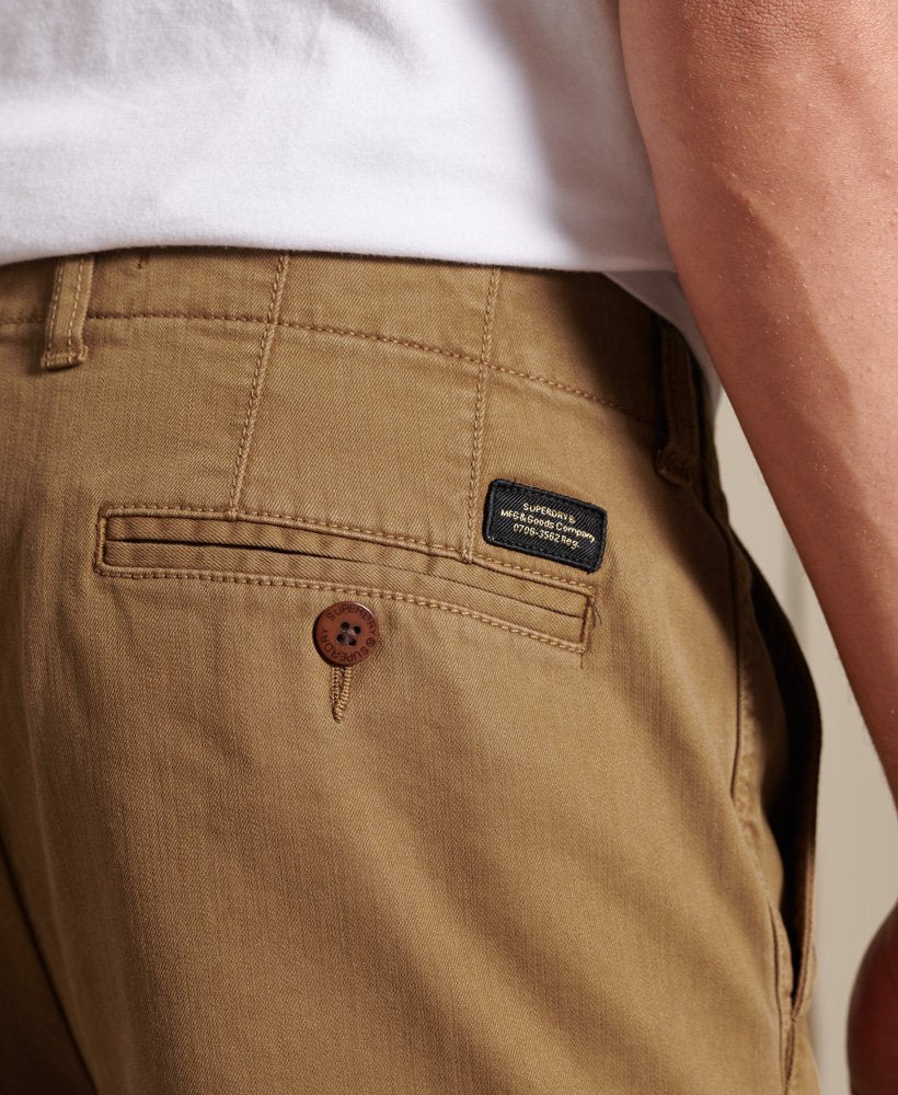 Men's Officers slim Sandstone chino -Back pocket view