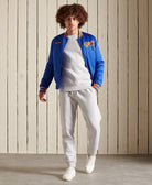 SUPERDRY Vintage logo Glacier Grey Marl Crew Sweatshirt Glacier Grey Marl detail view