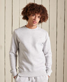 SUPERDRY Vintage logo Glacier Grey Marl Crew Sweatshirt Glacier Grey Marl front view